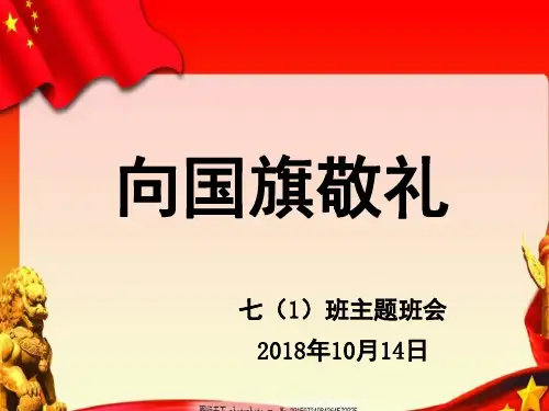 向国旗敬礼主题班会(课堂PPT)