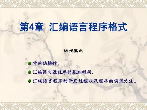 第4章 汇编语言程序格式
