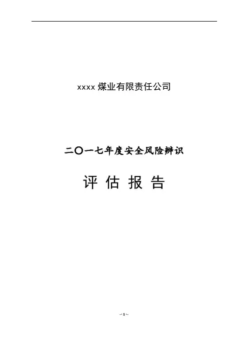 煤矿安全风险评估报告