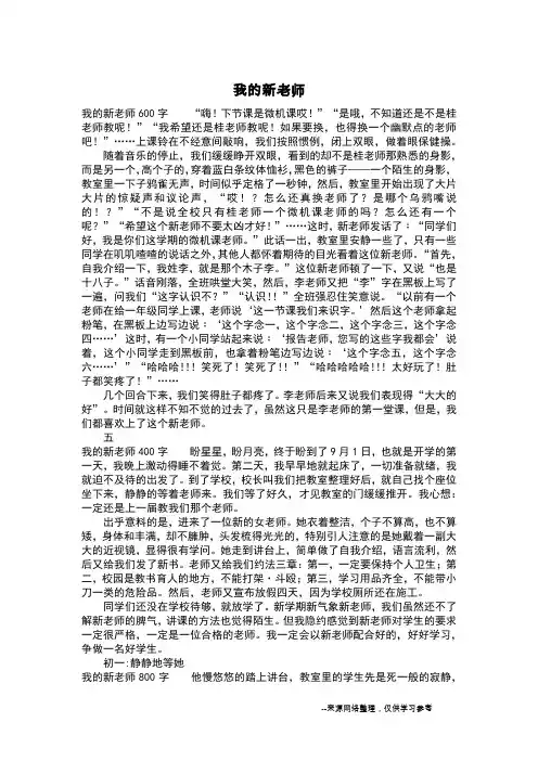 我的新老师_日记500字