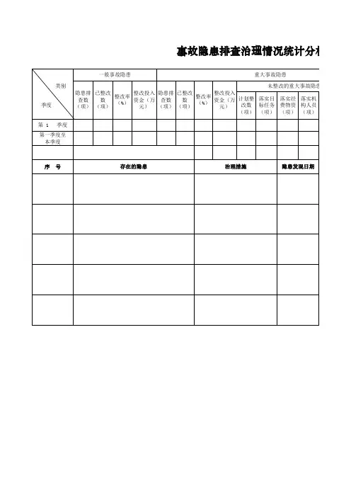 隐患排查治理情况统计分析表