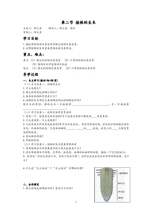 植株的生长导学案