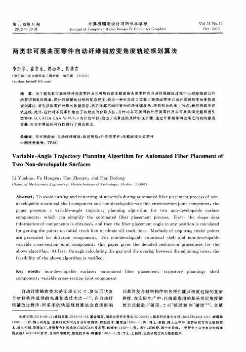 两类非可展曲面零件自动纤维铺放变角度轨迹规划算法