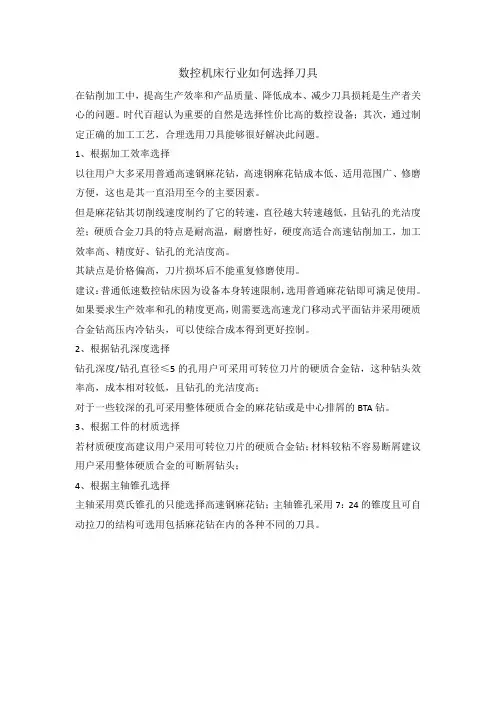数控机床行业如何选择刀具