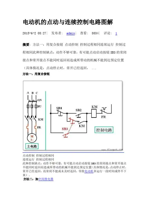 电动机的点动与连续控制电路图解 2