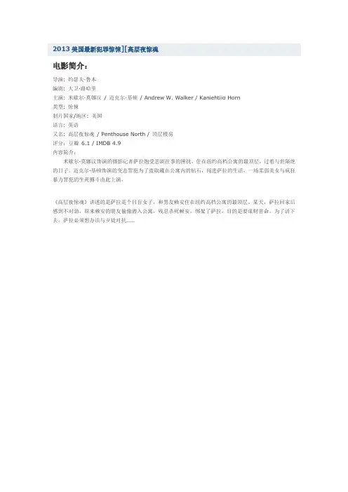 2013美国最新犯罪惊悚][高层夜惊魂
