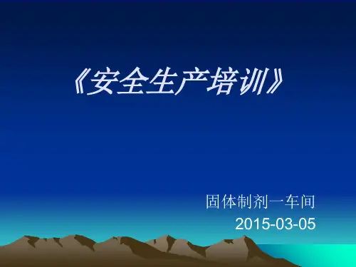 制药企业安全生产培训.ppt