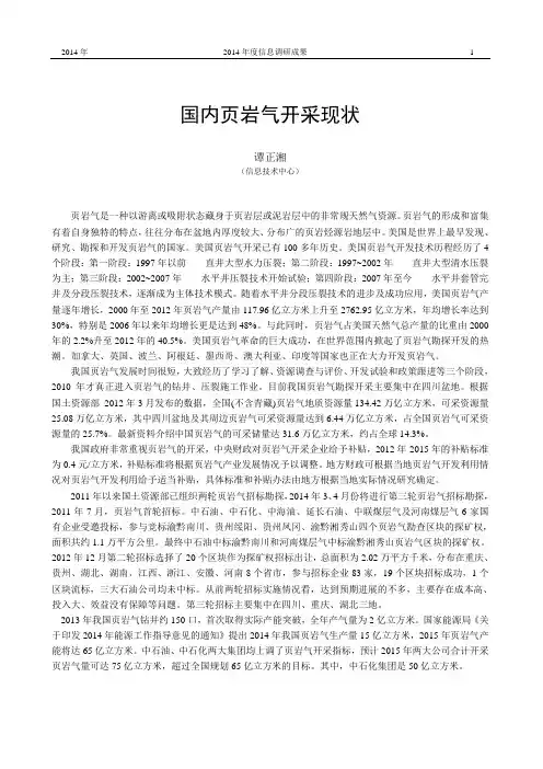 国内页岩气开采技术