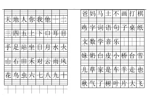 拼音线+田字格