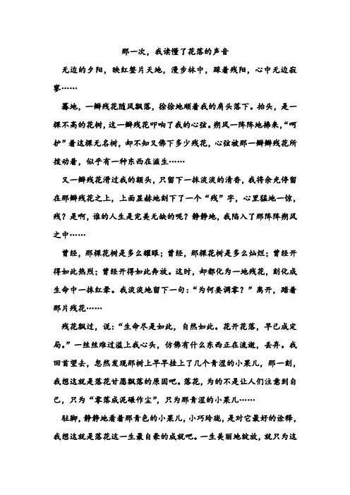 那一次,我读懂了花落的声音
