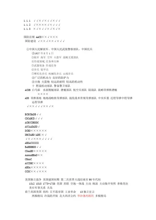 湖南大学超星网军事理论慕课答案 2