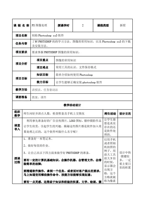 Photoshop教案课程及课件全套