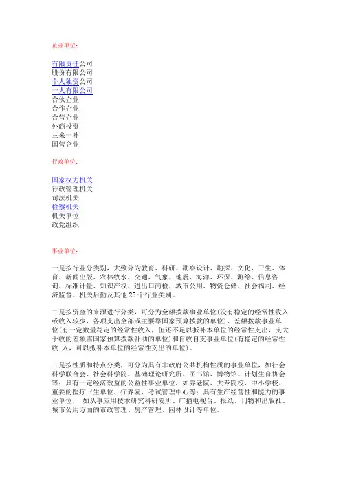 单位组织形式