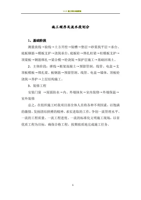 施工顺序及流水段划分