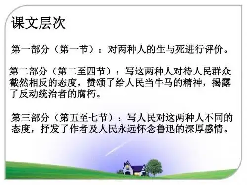 《有的人》课文层次
