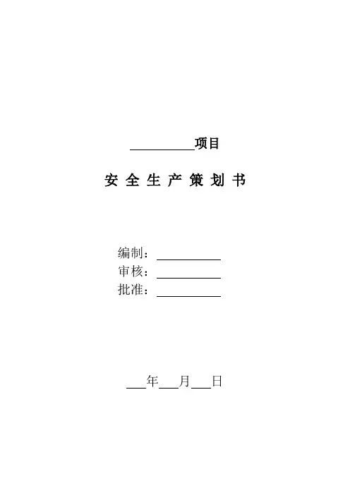 项目安全生产策划书