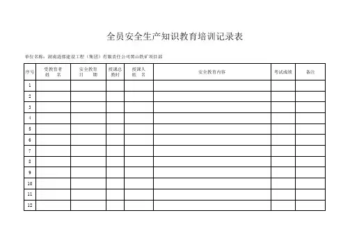 3、全员安全生产知识教育培训记录表
