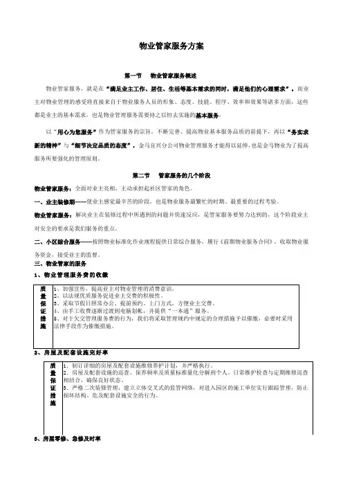 物业管理物业管家客户服务方案