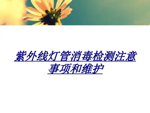 紫外线灯管消毒检测注意事项和维护讲义