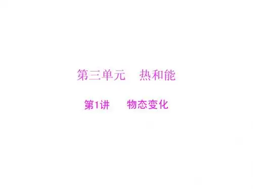 2013年粤教版中考物理二轮复习课件：物态变化