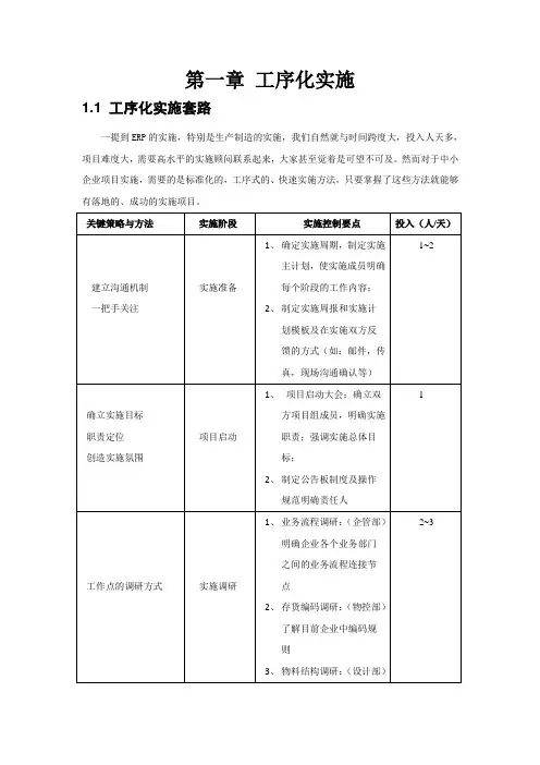 用友成功之路-工序化实施案例