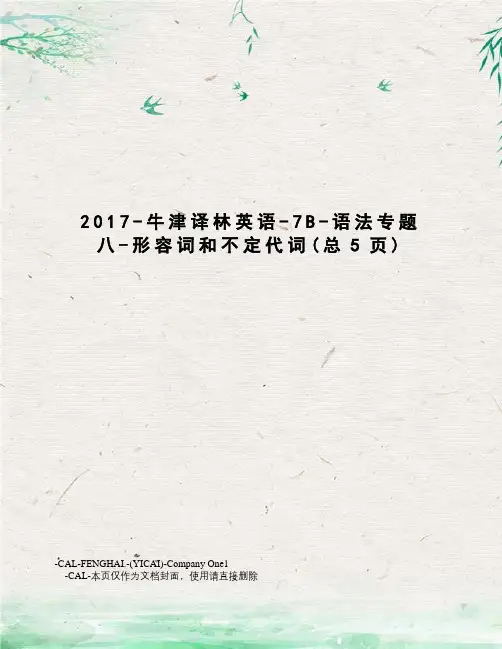 -牛津译林英语-7b-语法专题八-形容词和不定代词