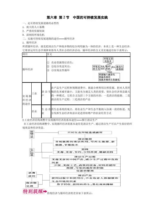 高中地理必修2知识点总结 6.2中国的可持续发展实践