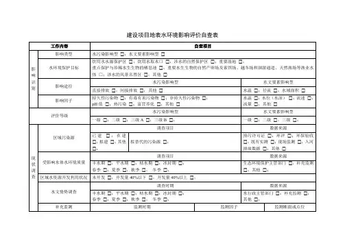 建设项目地表水环境影响评价自查表 3