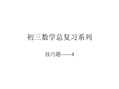 初三数学总复习系列-技巧4