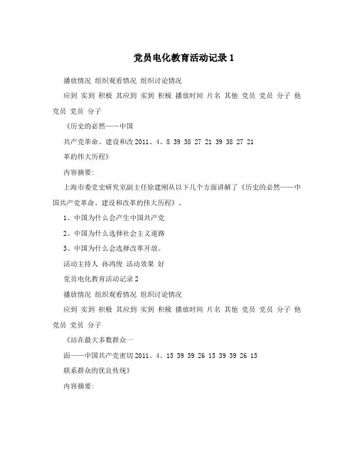 党员电化教育活动记录1