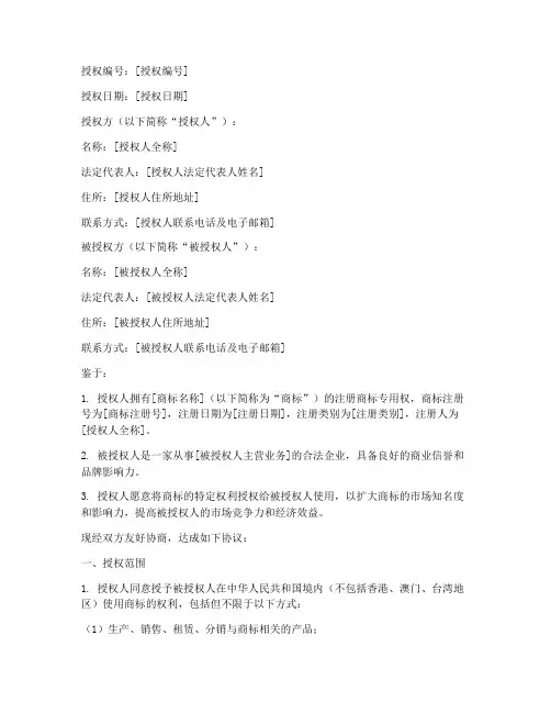 抖音企业认证商标授权书