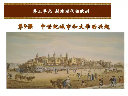 人教版九年级历史第9课中世纪城市和大学的兴起