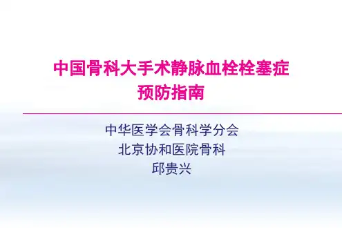 骨科大手术静脉血栓栓塞症预防指南