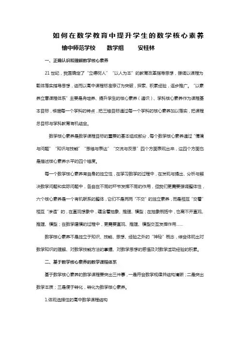 数学核心素养心得体会 2
