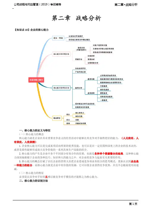 注册会计师 CPA 公司战略与风险管理 第19讲_企业的核心能力(1)
