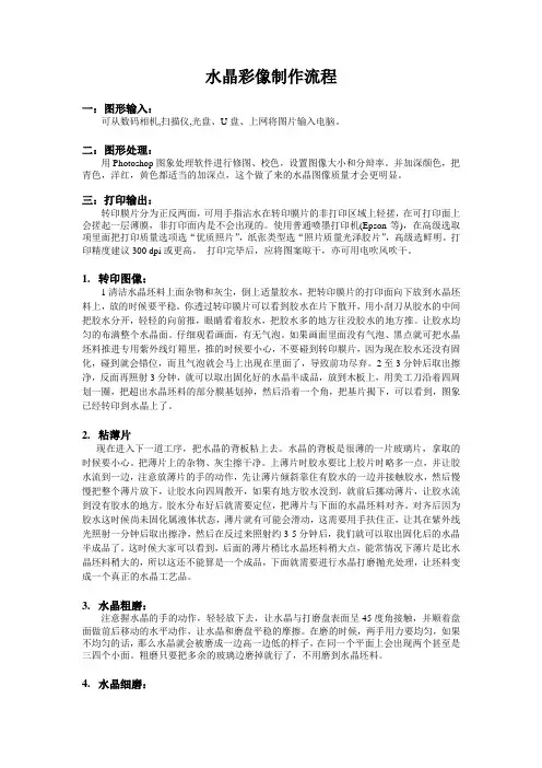 标准水晶彩像制作流程