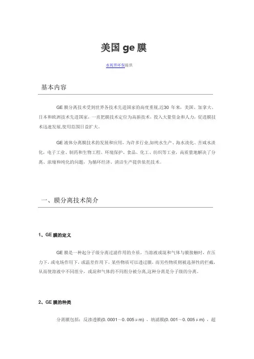 美国GE膜