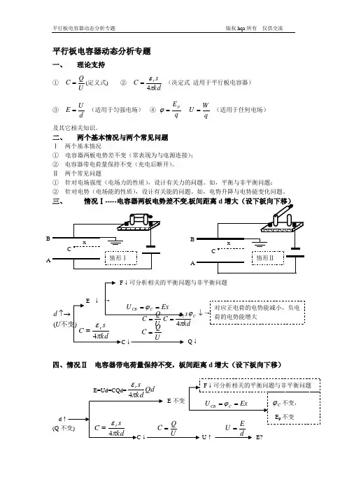 平行板电容器动态分析专题