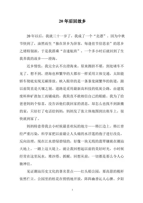 20年后回故乡