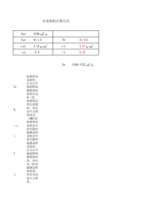 比表面积自动计算