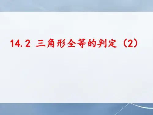 14.2全等三角形的判定(2)