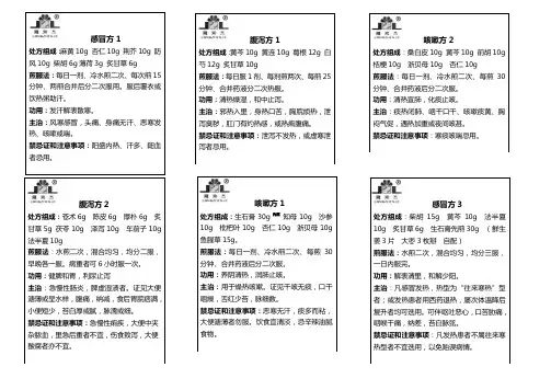 十种中药协定处方说明书及宣传页的制作