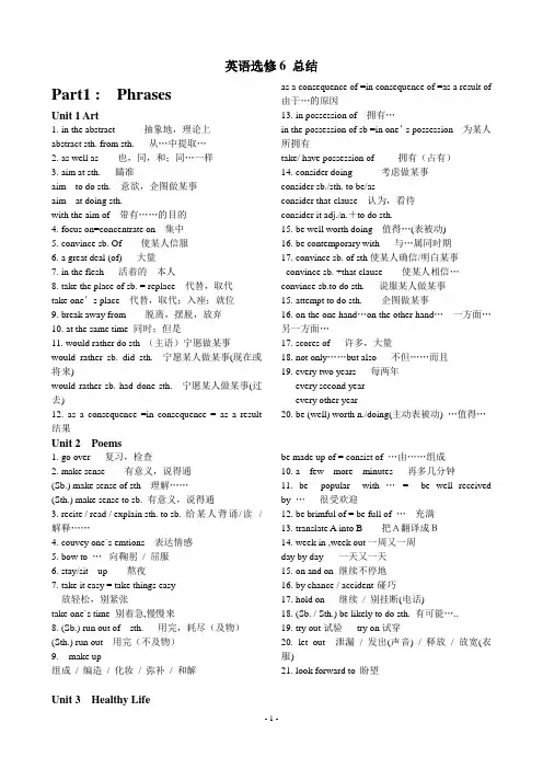 英语必修6知识点总结