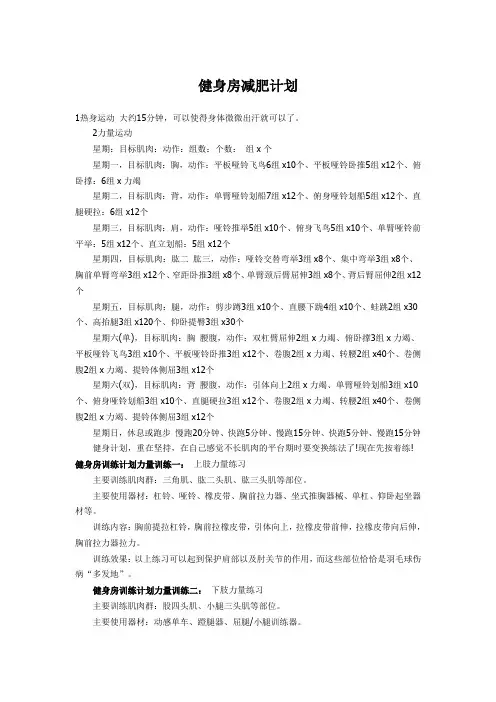 健身房减肥计划
