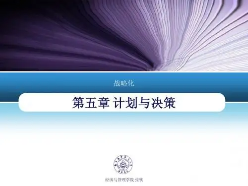 管理学_第5章 计划与决策