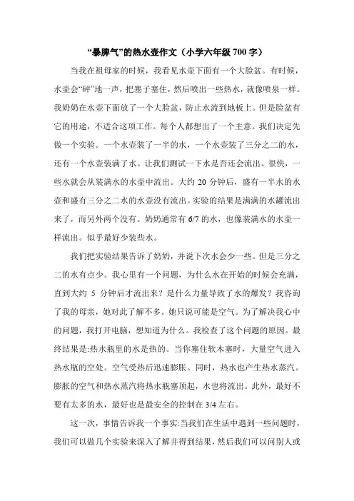 “暴脾气”的热水壶作文(小学六年级700字).doc