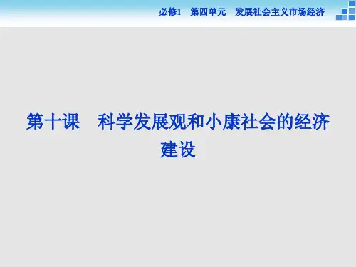 高考政治 一轮复习 第十课 科学发展观和小康社会的经济建设 新人教必修1