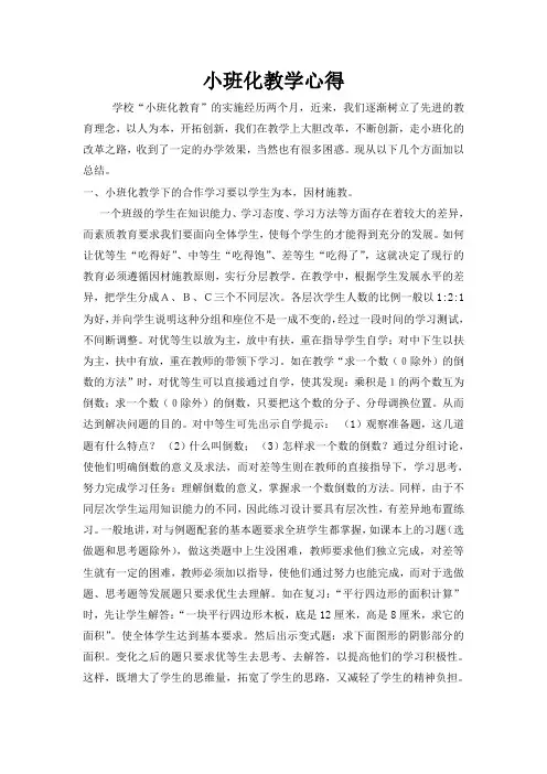 小班化教学心得