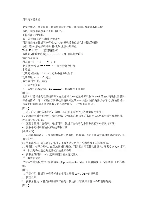 利尿药和脱水药