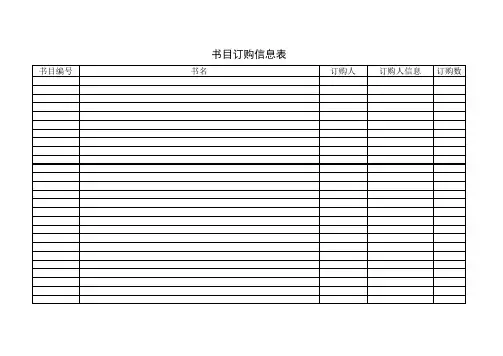 书目订购信息表